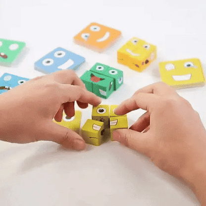 Puzzle cube expression d'émotion pour enfants et famille