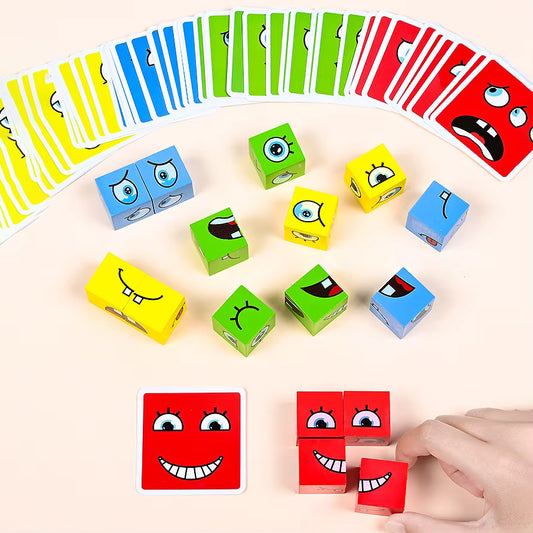 Puzzle cube expression d'émotion pour enfants et famille